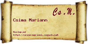 Csima Mariann névjegykártya